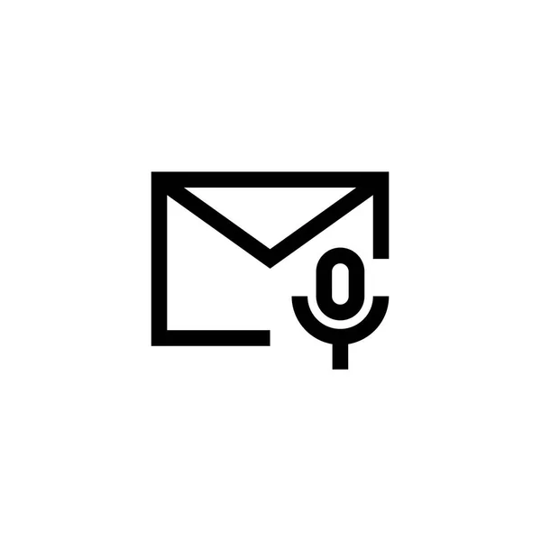 Voice Mail Symbool Pictogram Omtrek Stijl Bericht Mail Symbolen Met — Stockvector