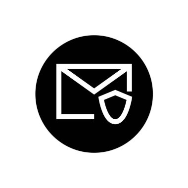 E- posta güvenlik simgesi siyah yuvarlak biçiminde