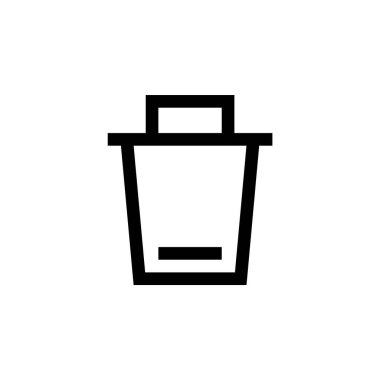 Satır biçimi ve mükemmel piksel simgesi olan çöp kutusu simgesi