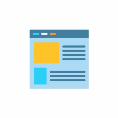 Web sitesi yerleşim simgesi düz stil. Düz simge vektörü