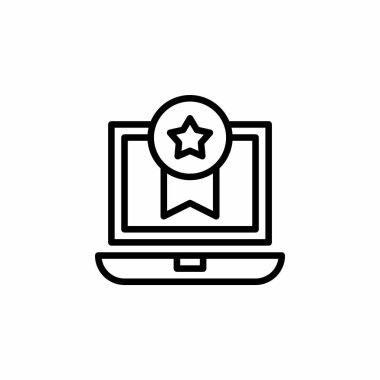 Satır stili dijital ödüller ikonu. Vektör