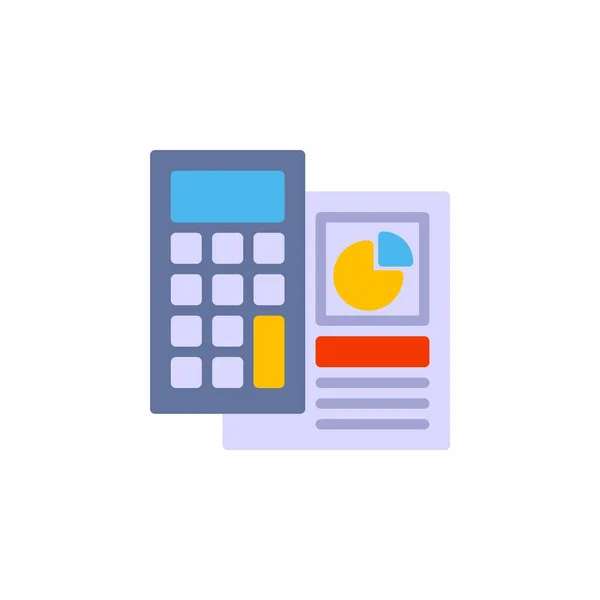 Ícone Calculadora Cálculo Dados Estilo Plano Ilustração Ícone Vetor —  Vetores de Stock