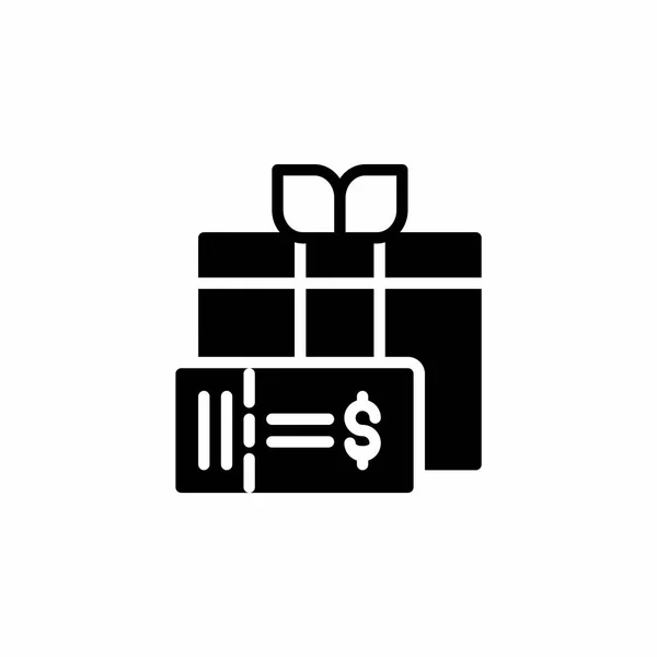 Hediye kartı simgesi, kabartma şeklinde. Vektör simgesi illüstrasyonu