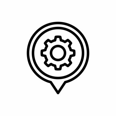 Satır biçimli servis konumu simgesi. Yer tutucu vektör simgesi