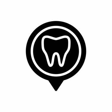 Dişçinin lokasyon simgesi. Yer tutucu vektör simgesi
