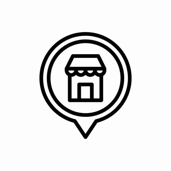 Satır biçimli perakende konum simgesi. Yer tutucu vektör simgesi