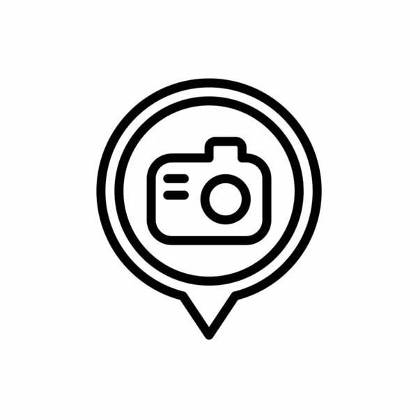 Location Pin Icon Photography Line Style Placeholder Vector Icon — Stock Vector