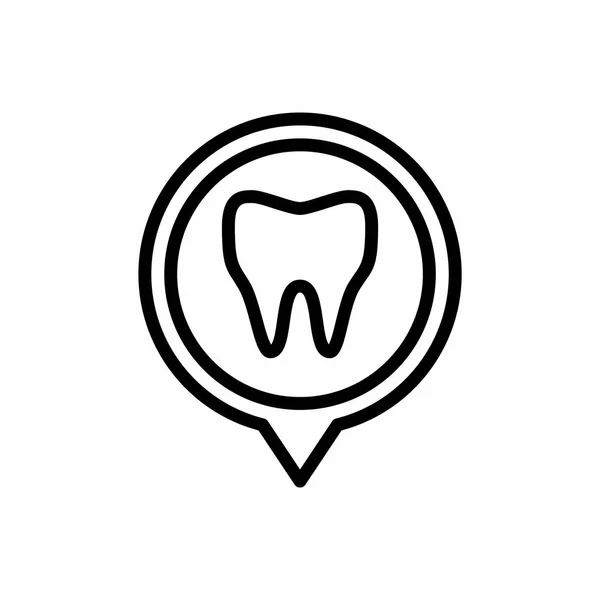 Dentist Location Pin Icon Outline Style Placeholder Vector Icon — Stock Vector