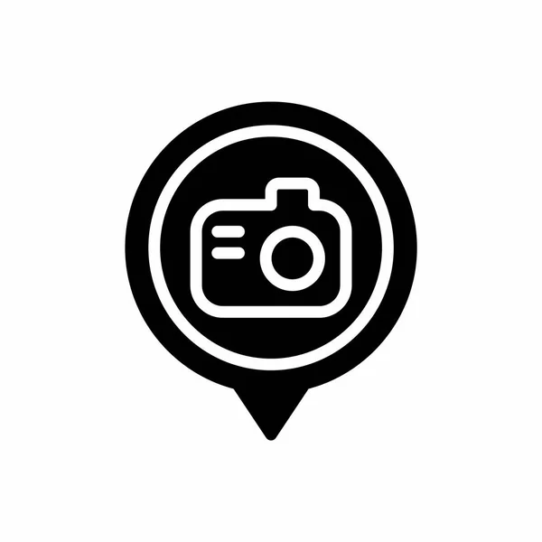 Location Pin Icon Photography Glyph Style Placeholder Vector Icon — Stock Vector