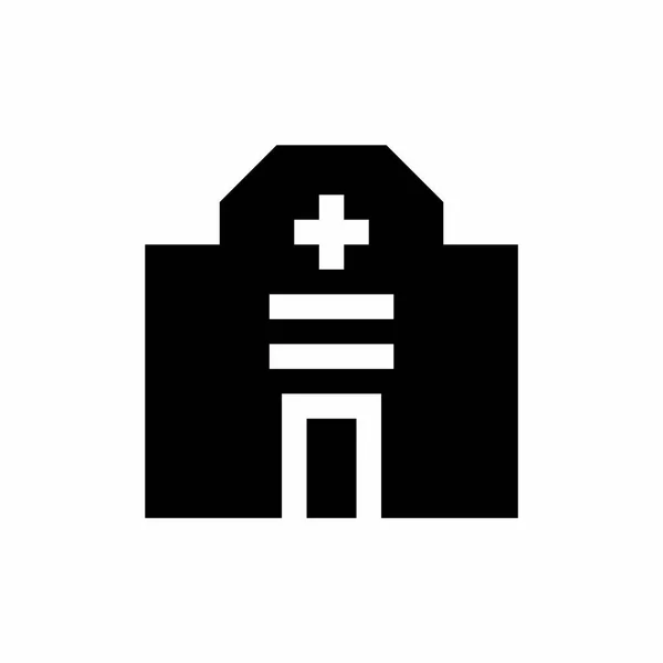 Icône Hôpital Avec Style Glyphe — Image vectorielle