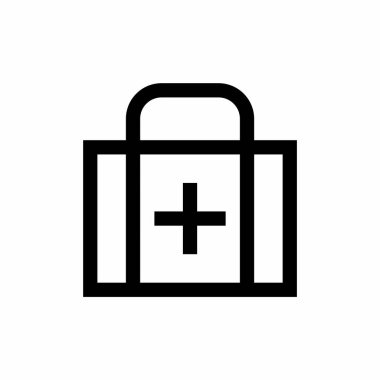 Satır biçimli ilk yardım çantası simgesi