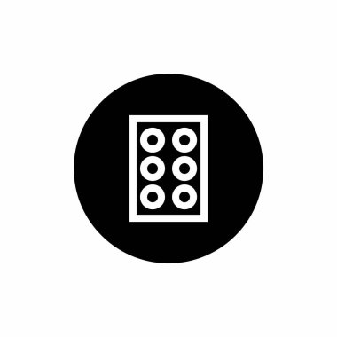 Dolu yuvarlak biçimli ecza dolabı simgesi