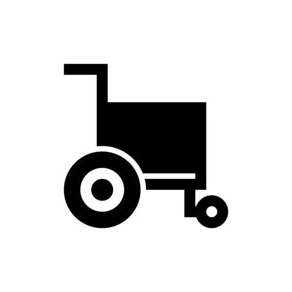 Rollstuhl Ikone Mit Glyphen Stil — Stockvektor