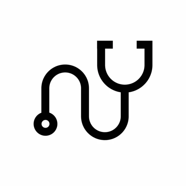 Ikona Stetoskopu Stylem Čáry — Stockový vektor