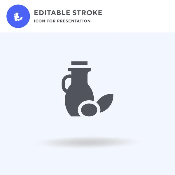 Olijfolie Icoon Vector Gevuld Plat Teken Solide Pictogram Geïsoleerd Wit — Stockvector