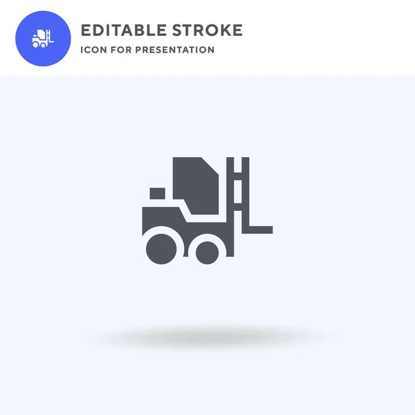 Forklift Icon Vector Filled Flat Sign Solid Pictogram Isolated White — Stock Vector