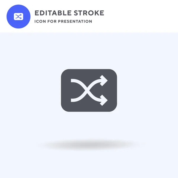 Shuffle Icon Vektor Gefülltes Flaches Schild Solides Piktogramm Auf Weiß — Stockvektor