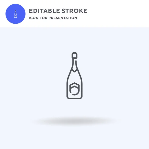 Vektor Ikony Šampaňského Vyplněný Plochý Nápis Pevný Piktogram Izolovaný Bílém — Stockový vektor