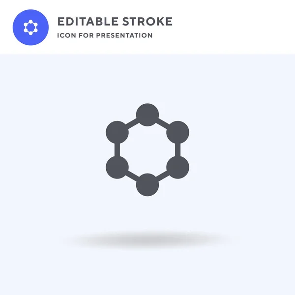 Molecule Icon Vector Filled Flat Sign Solid Pictogram Isolated White — Vector de stock
