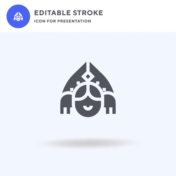 Kokoshnik Icoon Vector Gevuld Plat Bord Solide Pictogram Geïsoleerd Wit — Stockvector