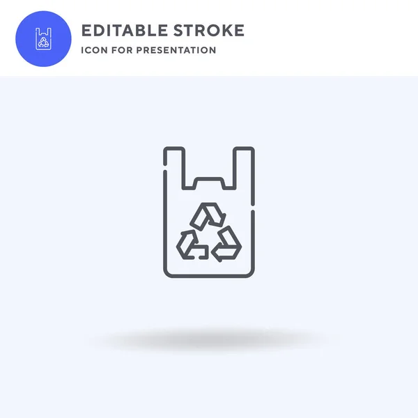 Vector Icono Reciclaje Signo Plano Lleno Pictograma Sólido Aislado Blanco — Vector de stock