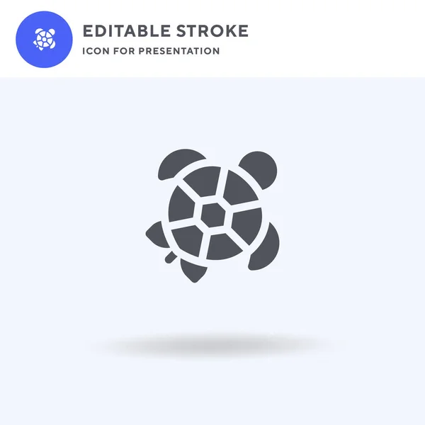 Schildpad Pictogram Vector Gevuld Plat Teken Solide Pictogram Geïsoleerd Wit — Stockvector