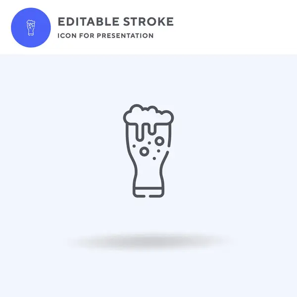 ビールのアイコンベクトル、フラット記号、白で隔離された固体ピクトグラム、ロゴイラストを記入。プレゼンテーション用のビールアイコン. — ストックベクタ