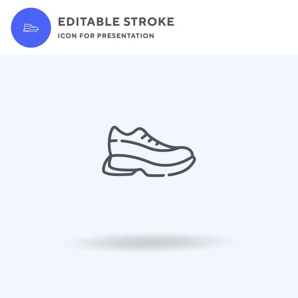 Sneaker icône vecteur, rempli signe plat, pictogramme solide isolé sur blanc, illustration du logo. Sneaker icône pour la présentation. — Image vectorielle