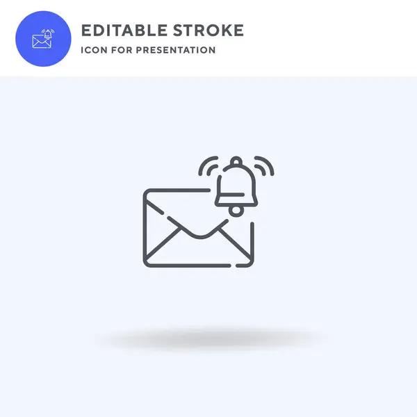 Vetor de ícone de notificação, sinal plano preenchido, pictograma sólido isolado em branco, ilustração do logotipo. Ícone de notificação para apresentação. — Vetor de Stock