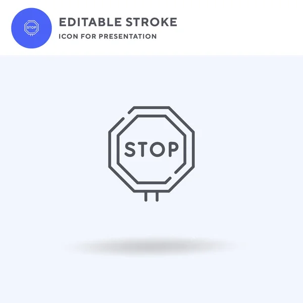 Vecteur d'icônes stop, panneau plat rempli, pictogramme solide isolé sur blanc, illustration logo. Icône d'arrêt pour présentation. — Image vectorielle