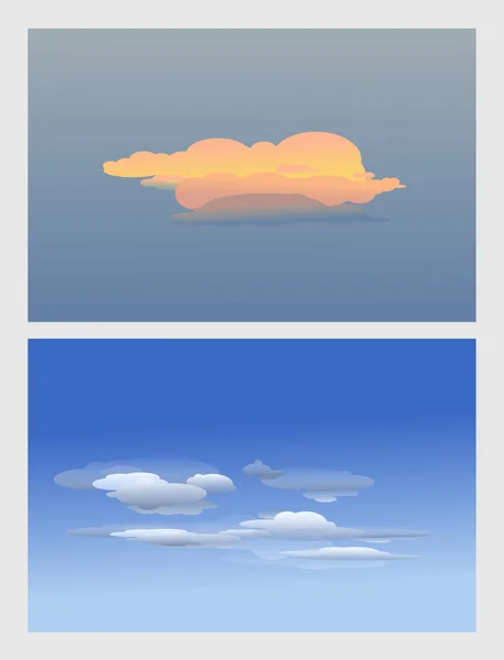 Векторне Зображення Тла Заходу Сонця Неба Хмарами — стоковий вектор