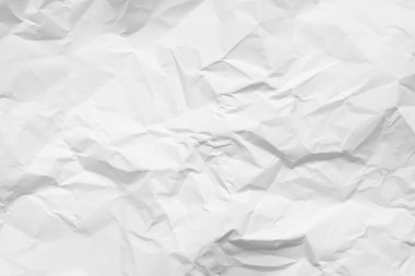 boş beyaz buruşmuş kağıt doku arkaplanı.