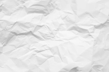 boş beyaz buruşmuş kağıt doku arkaplanı.