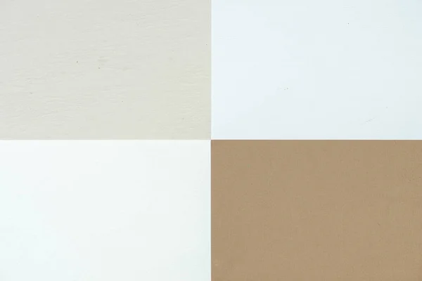 Blanco Kleuren Papier Rechthoek Samenstelling Achtergrond Aardetinten Achtergrond Concept Met — Stockfoto