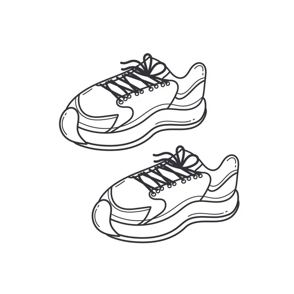 Zapatillas Doodle Para Entrenamiento Running Estilo Vida Activo Estilo Sketch — Vector de stock