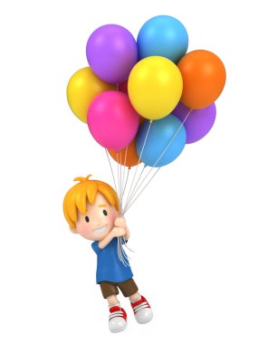Çocuk balon yüzen