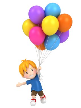 Çocuk balon yüzen