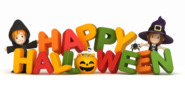 Halloween costume and word — Stock Photo, Image