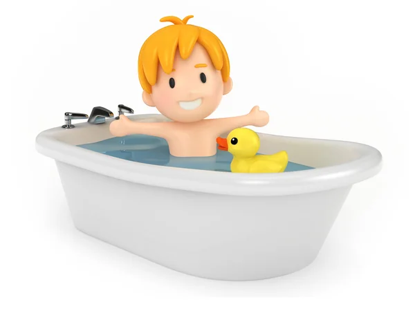 Kind badet — Stockfoto