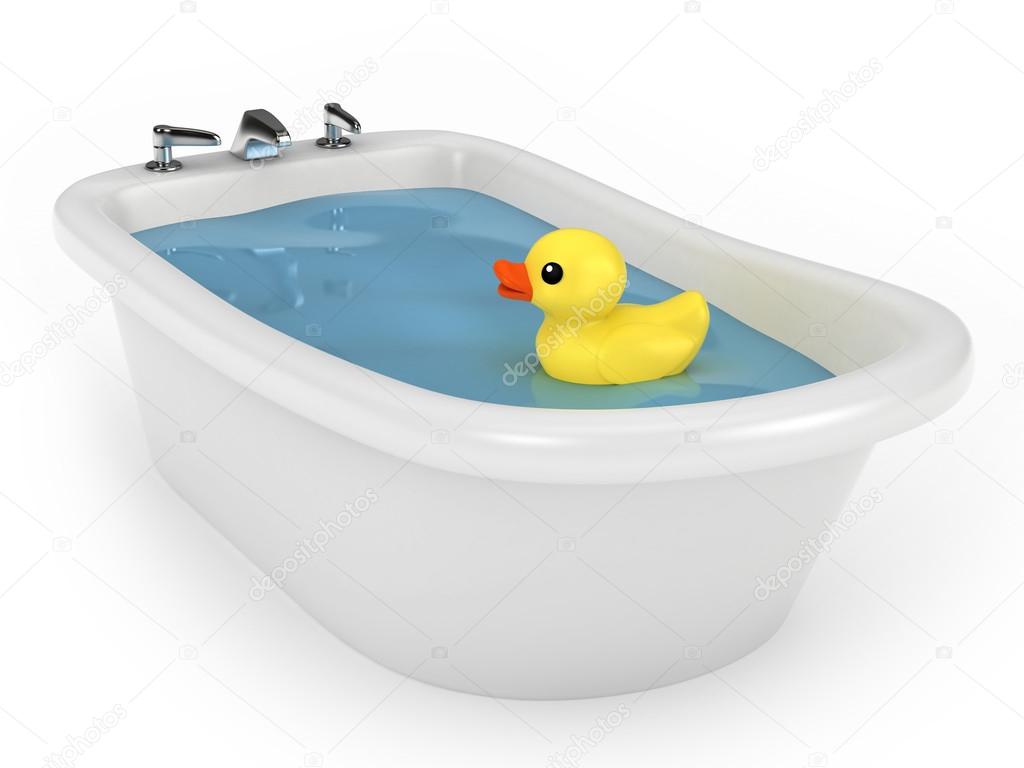 Bath with rubber duck