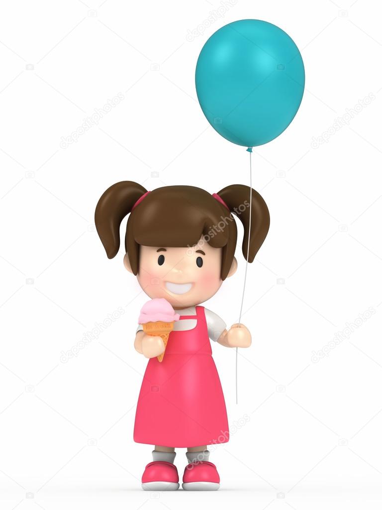 Kid holding balloon Stock Illustration by ©gouraudstudio #54823745