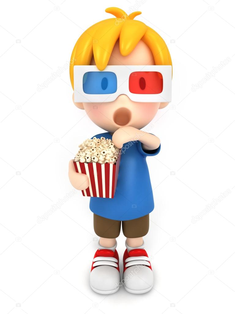 Boy with 3d glass