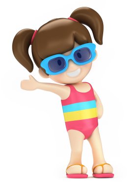 Kız yüzmek aşınmaya