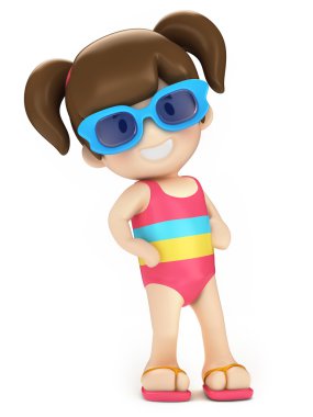 Kız yüzmek aşınmaya