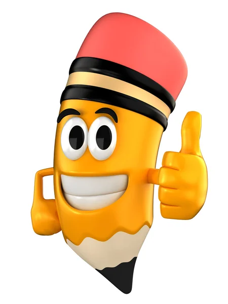 Pencil giving thumbs up — Stock Photo, Image