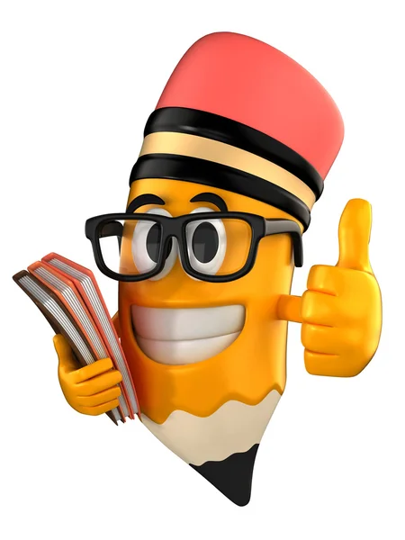 Pencil giving thumbs up — Stock Photo, Image