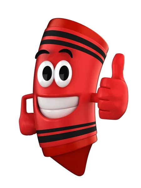 Crayon giving thumbs up — Stock Photo, Image