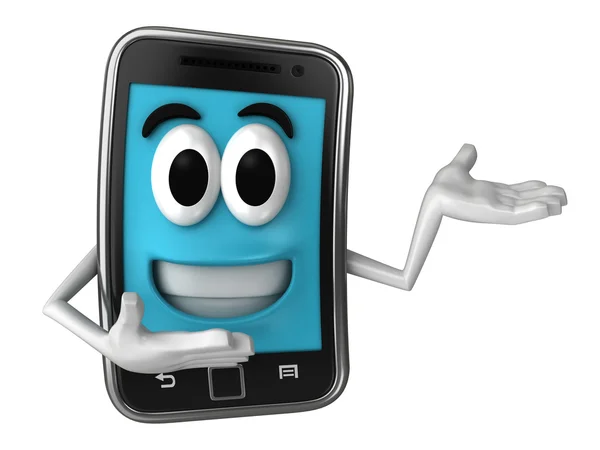 Smartphone character presenting — Stock Photo, Image