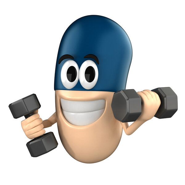 Capsule lifting a dumbbell