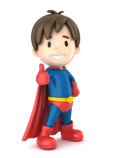 Superhrdina kluk pořádku znamení — Stock fotografie
